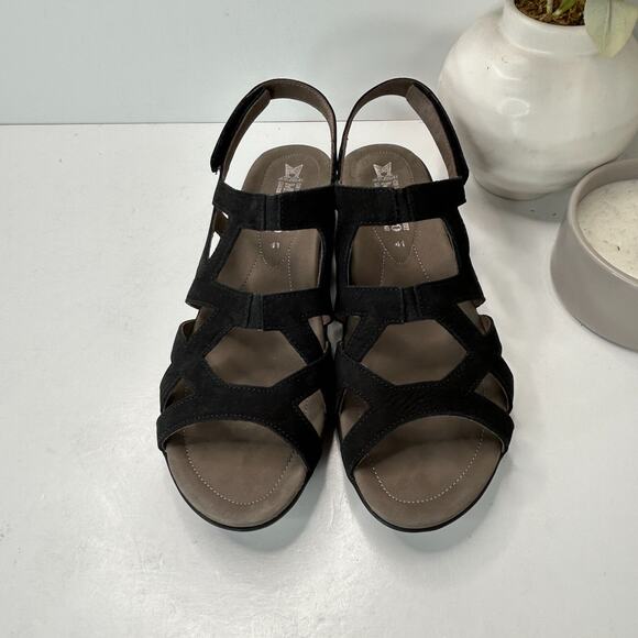 Mephisto Pamela Air Relax Nubuk Leather Comfort Sandals Black Women's EU 41/11 - Picture 3 of 12